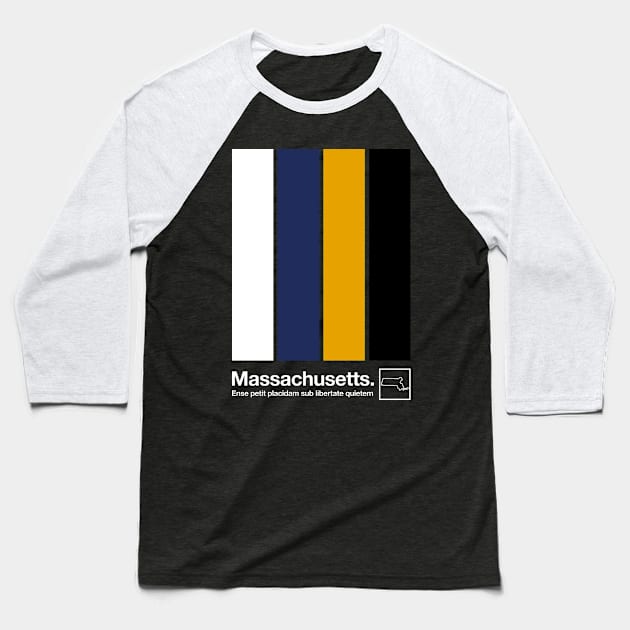 Massachusetts State Flag  // Original Minimalist Artwork Poster Design Baseball T-Shirt by DankFutura